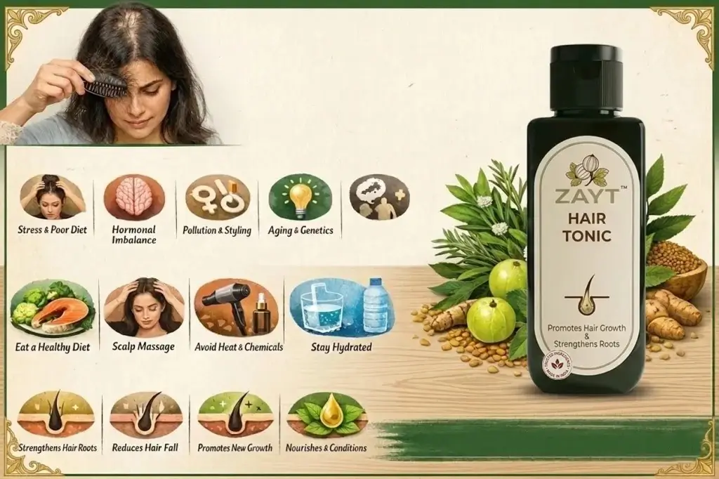 The Ultimate Guide to Reducing Hair Fall Naturally with Zyat Hair Tonic